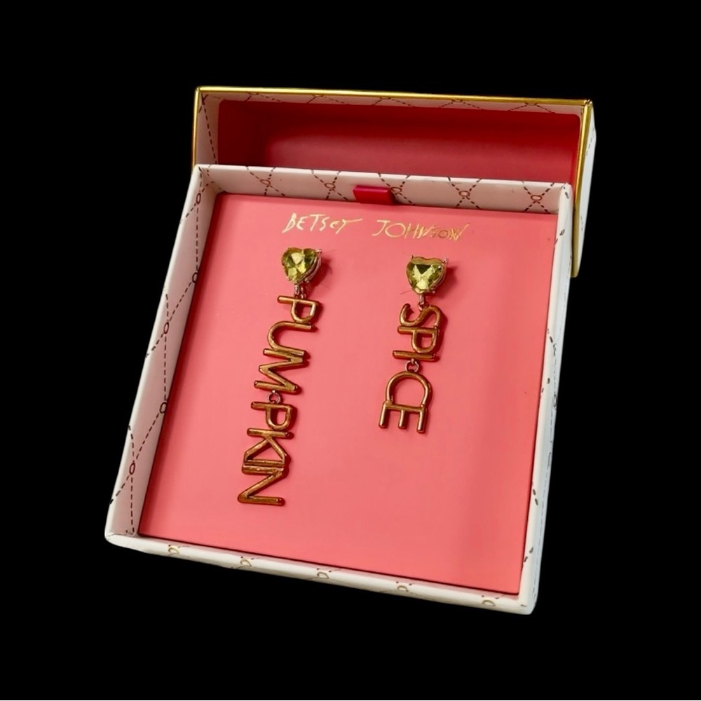 PRICE IS FIRM - Betsy Johnson Pumpkin Spice Dangle Stud Earrings